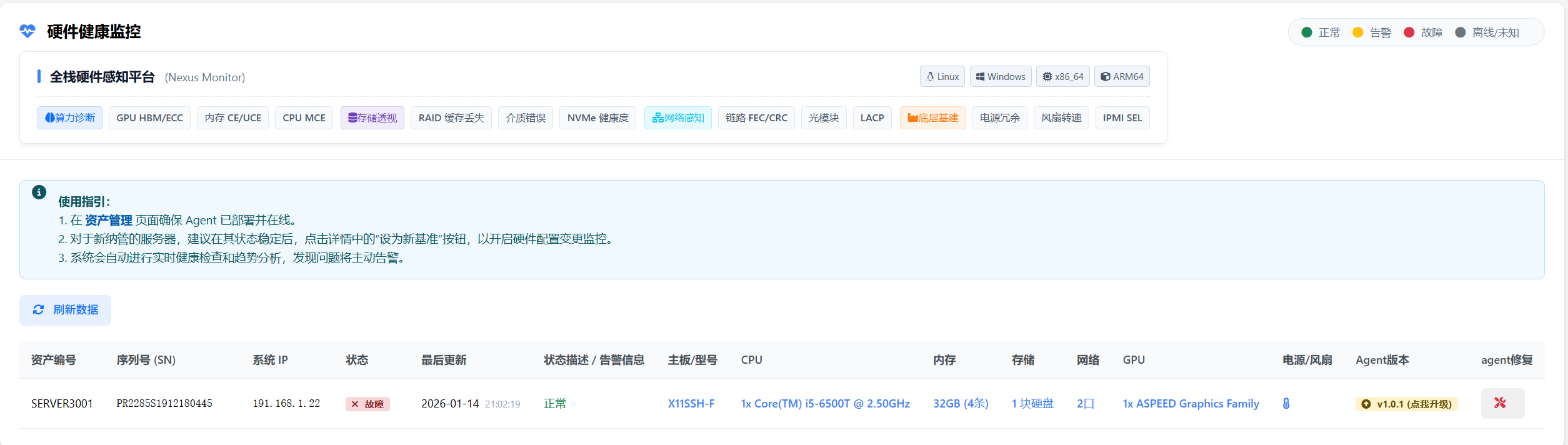 硬件监控全局看板
